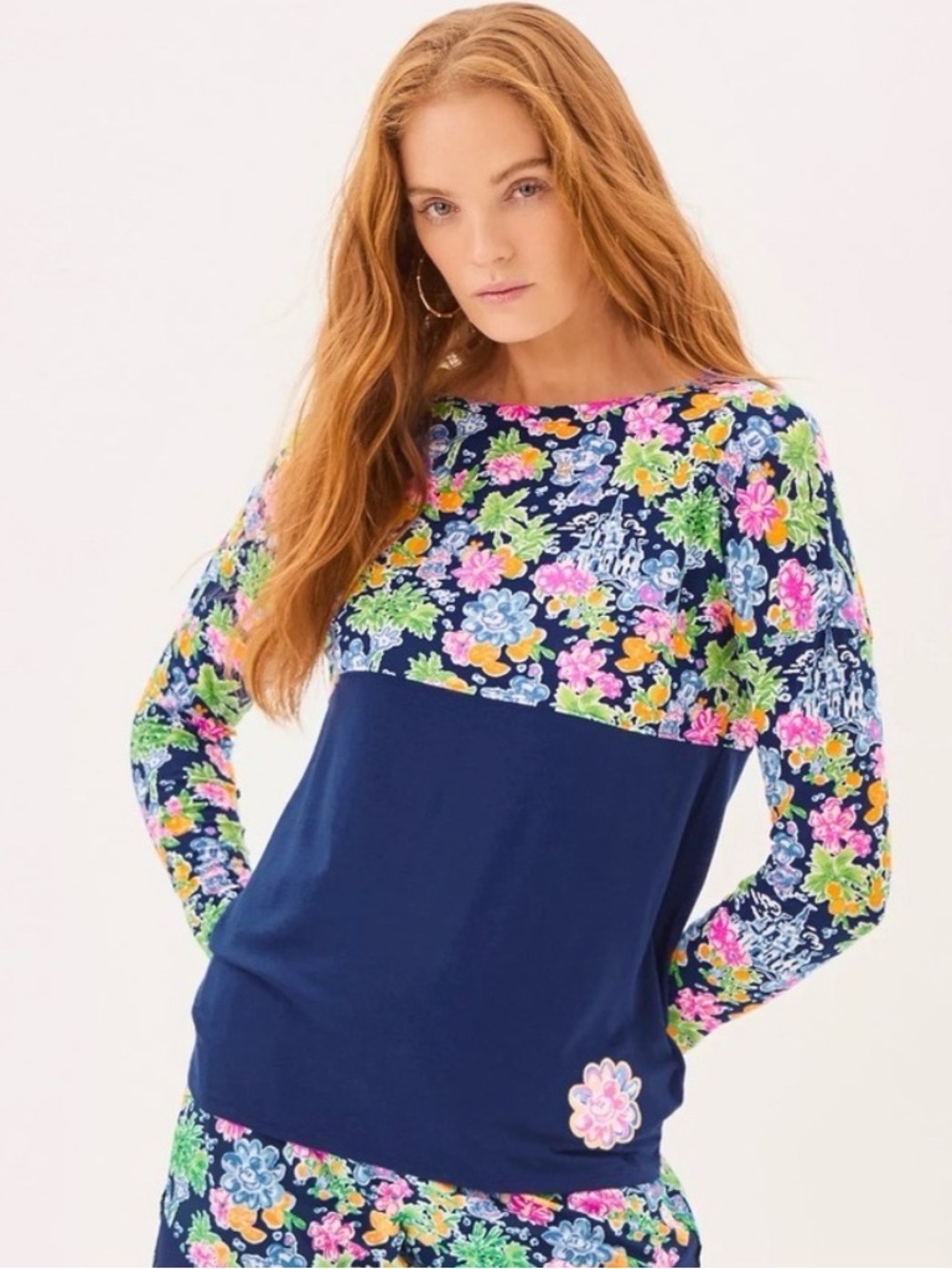 Lilly Loves Disney - Finn Long Sleeve - Lilly Pulitzer - Navy - Sz L - EUC